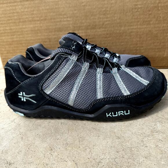 Kuru Chicane Hiking Shoes Leather Kurusole Moisture Wicking Mesh Black Gray 12 - Picture 3 of 7